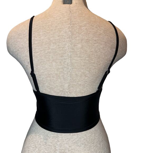 Aerie Black Crop Bikini Top Size Small NWT - Picture 2 of 3